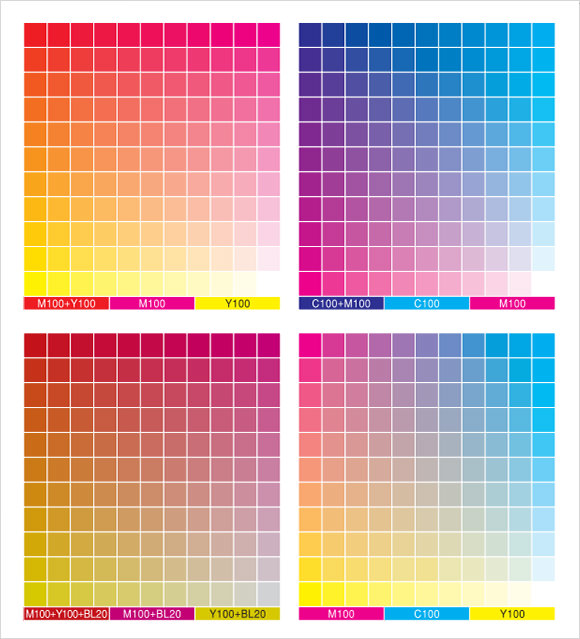 free cmyk color chart